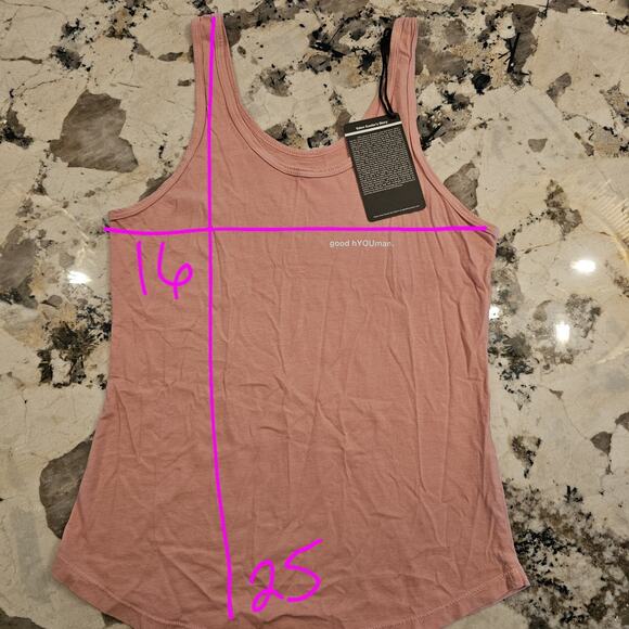 GOOD HYOUMAN Pink Tank Top Size Small Logo Cotton Modal Soft - Picture 4 of 7